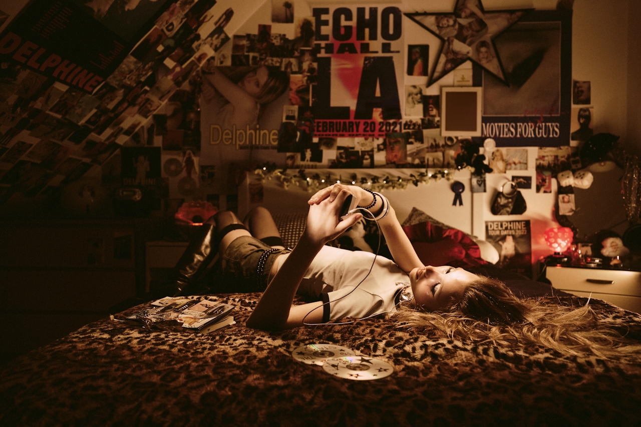 Person interacting with iPhone